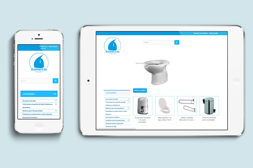 Web komercia en distintos medios