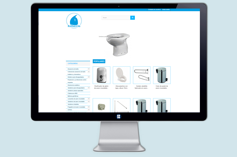 web komercia en pantalla